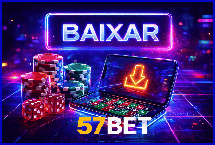 Imagem promovendo o app oficial da 57BET para mobile